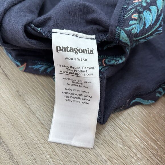 Patagonia Dress Womens Size Medium A Forest Navy Jersey Dress Cross Back NWT - Picture 7 of 8